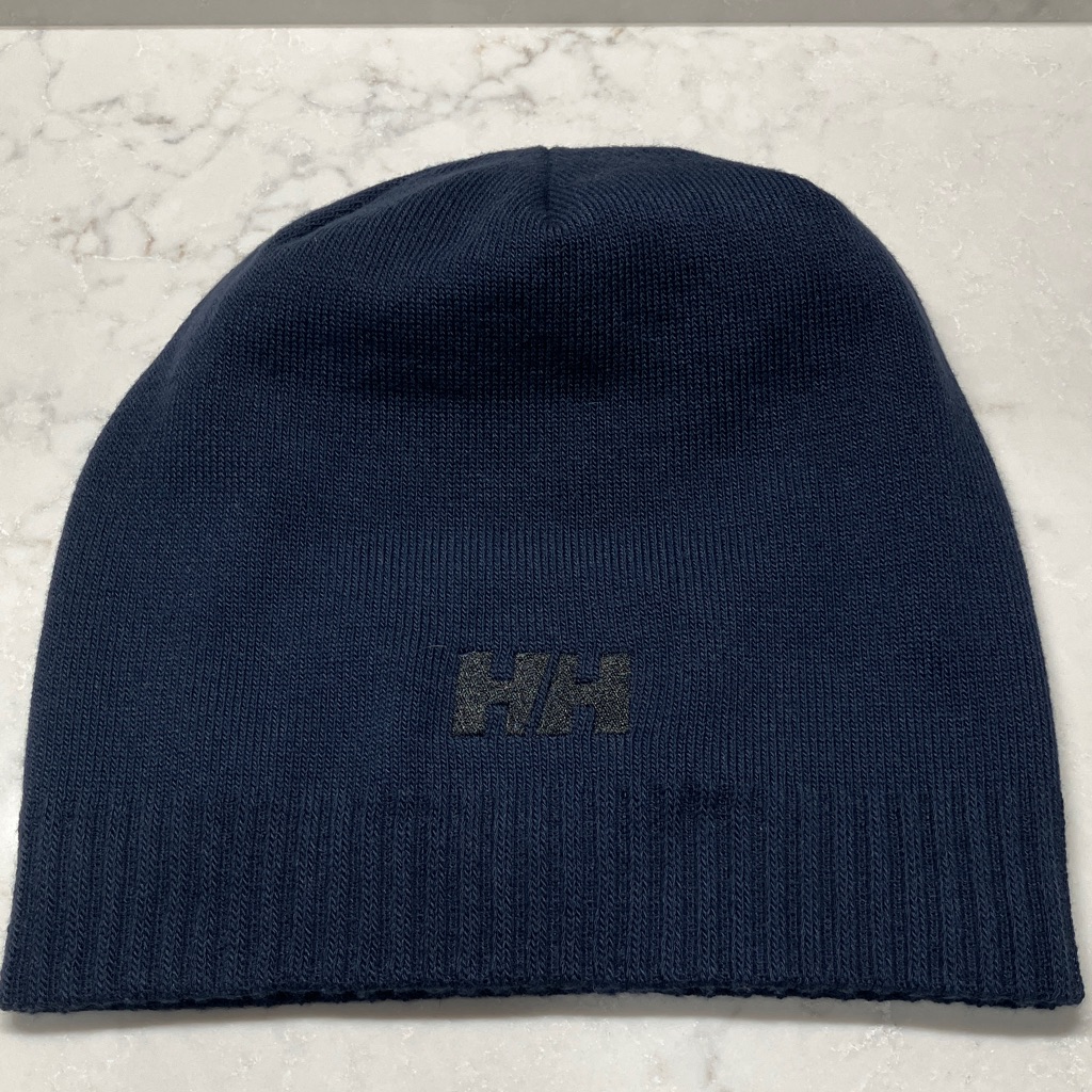 Helly Hansen Brand Dark Navy Knit Beanie With Subtle Hh Logo